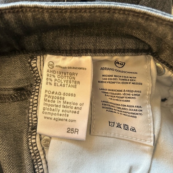 AG Adriano Goldschmied Farrah High Rise Skinny Jeans 26R Grey Pearls - Picture 14 of 14